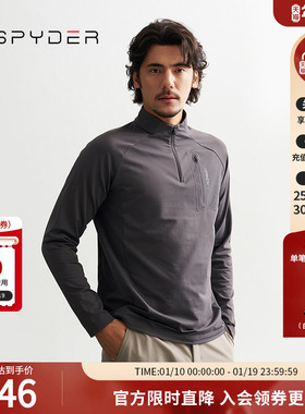 SPYDER蜘蛛秋冬男子MOUNTAIN LIFE保暖休闲半开领长袖T恤24CF431M