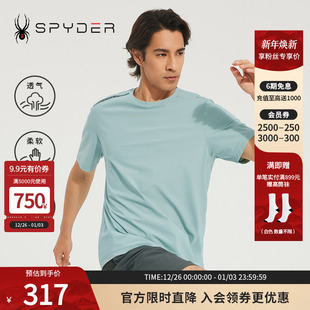SPYDER蜘蛛男子圆领短袖 印花TRAININGT恤23MR455M