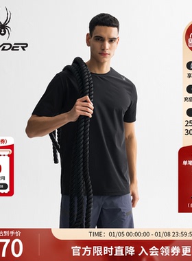 SPYDER蜘蛛春夏男TRAINING户外休闲运动凉感圆领短袖T恤25ES453M