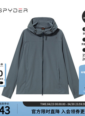 SPYDER蜘蛛春秋男SKI LIFE透气休闲运动连帽拉链夹克外套24CS117M