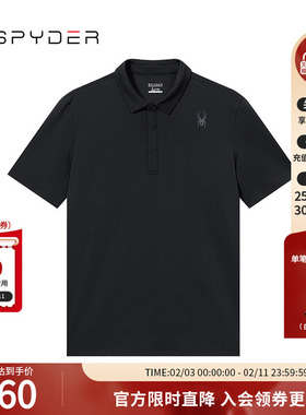 SPYDER新品男子TRAINING春夏休闲商务立领POLO衫短袖T恤24ES483M