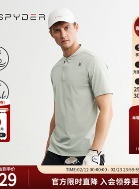 SPYDER蜘蛛夏季男子TRAINING轻薄透气运动短袖T恤POLO衫24CS441M