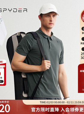 SPYDER蜘蛛春夏男子TRAINING弹力舒适运动短袖POLO衫T恤24ES487M