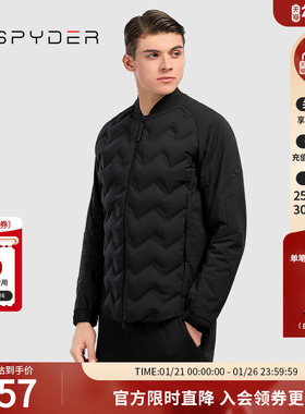 SPYDER蜘蛛秋冬男356STYLE水波纹排骨梭织保暖短款羽绒服21CF205M