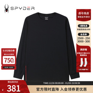 SPYDER蜘蛛秋冬男TRAINING纯色舒适休闲运动长袖 圆领T恤24MF455M