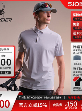 SPYDER蜘蛛春夏男凉感经编布舒适印花短袖翻领POLO衫02OE26102KM