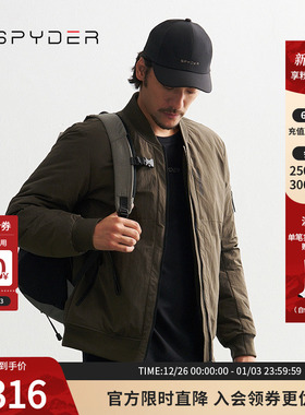 SPYDER蜘蛛秋冬男MOUNTAIN LIFE轻薄保暖罗纹短款羽绒服24CF211M
