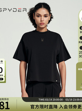 SPYDER春夏新品SKI LIFE休闲短袖T恤基础纯色运动上衣女24CS406W