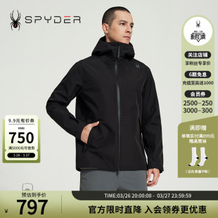 SPYDER男子URBAN LIFE防水休闲夹克冲锋衣户外连帽外套24MS133M
