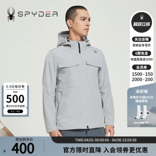LIFE户外运动保暖透气连帽夹克24ES101M SPYDER蜘蛛春秋男子URBAN