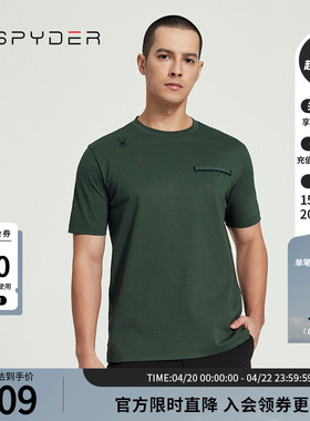 SPYDER蜘蛛春夏男SKI LIFE休闲纯色日常运动上衣短袖T恤24CS411M