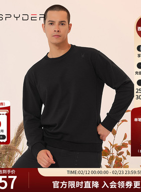 SPYDER新品男子户外休闲加绒卫衣SKI LIFE秋冬圆领上衣23MR315M