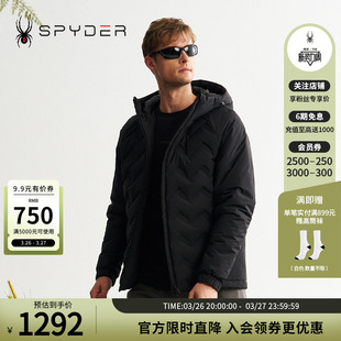 SPYDER蜘蛛秋冬男MOUNTAIN 连帽羽绒服24MR225M LIFE保暖舒适短款