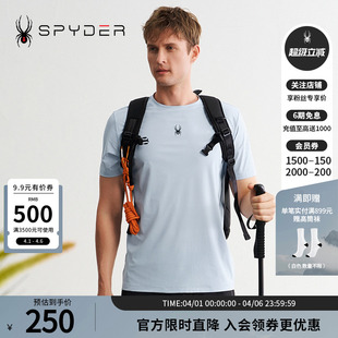 T恤24ES471M SPYDER蜘蛛春夏男子TRAINING透气户外休闲运动短袖