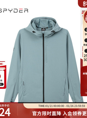 SPYDER蜘蛛秋冬男TRAINING简约舒适弹力运动连帽夹克外套24CR101M