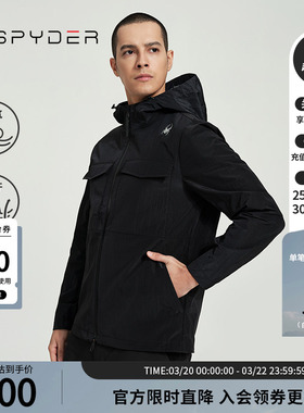 SPYDER蜘蛛春秋男子URBAN LIFE运动保暖透气高领连帽夹克24ES101M