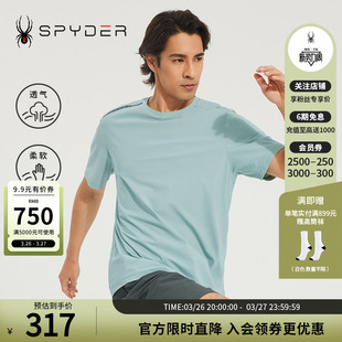 SPYDER蜘蛛男子圆领短袖 印花TRAININGT恤23MR455M