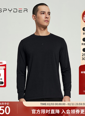 SPYDER春秋新品TRAINING圆领运动纯色长袖T恤训练上衣男24ES425M
