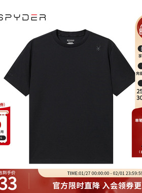 SPYDER蜘蛛春夏男子URBAN LIFE纯色内搭休闲圆领短袖T恤24CS421M