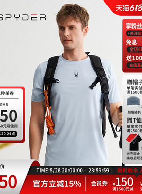 SPYDER蜘蛛春夏男子TRAINING弹力舒适透气户圆领短袖T恤24ES471M