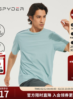 SPYDER蜘蛛男子圆领短袖印花TRAININGT恤23MR455M