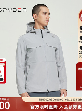 SPYDER蜘蛛春秋男子URBAN LIFE户外运动保暖高领连帽夹克24ES101M