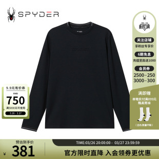 SPYDER蜘蛛春秋男SKI T恤打底上衣24CS425M LIFE透气休闲圆领长袖
