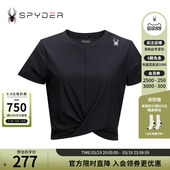 SPYDER蜘蛛春夏女TRAINING弹力修身 T恤24CS444W 显瘦运动圆领短袖