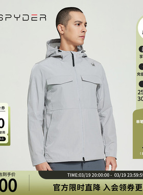 SPYDER春秋新品URBAN LIFE户外运动保暖透气连帽夹克男24ES101M