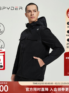 SPYDER蜘蛛春秋男子URBAN LIFE运动保暖透气高领连帽夹克24ES101M