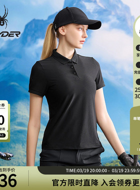 SPYDER蜘蛛春夏女子NATURE GOLF抗菌休闲运动短袖POLO衫25CS406W