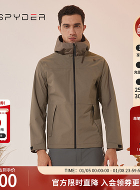 SPYDER蜘蛛秋冬男子SKI LIFE防风防泼水冲锋衣连帽外套23EF133M