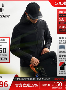 SPYDER蜘蛛秋冬男子舒适防寒保暖针织连帽软壳夹克外套25MF111M