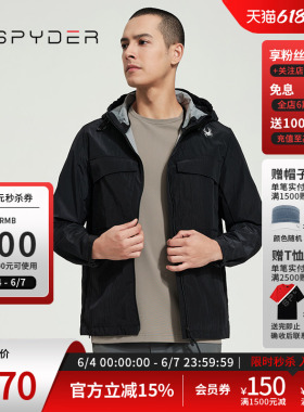 SPYDER蜘蛛春夏男子URBAN LIFE日常休闲时尚连帽夹克外套24MS101M
