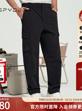 SPYDER蜘蛛春夏男子TRAINING运动大口袋宽松舒适直筒长裤24ES527M