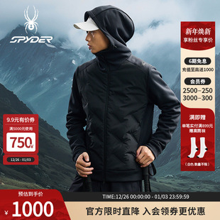 SPYDER蜘蛛男子SKI 连帽羽绒服25EF229M LIFE防风保暖外套鹅绒短款