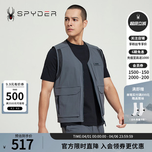 LIFE户外运动跑步保暖透气马甲背心24CS121M SPYDER蜘蛛春秋男SKI