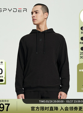 SPYDER蜘蛛春秋男子SKI LIFE华夫格休闲连帽套头运动卫衣24CS317M