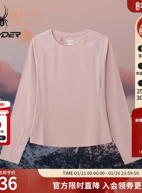 SPYDER蜘蛛春夏女子锦氨双面布料透气亲肤长袖圆领T恤02TO26121KW