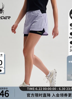 SPYDER蜘蛛春夏女TRAINING凉感纱四面弹舒适运动休闲短裤25CS546W