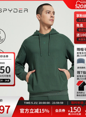 SPYDER蜘蛛春秋男子SKI LIFE日常休闲运动连帽套头衫卫衣24CS317M