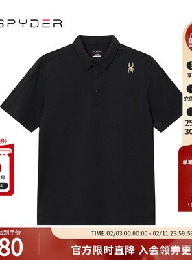 SPYDER蜘蛛春夏男子TRAINING运动商务立领短袖T恤POLO衫24ES433M