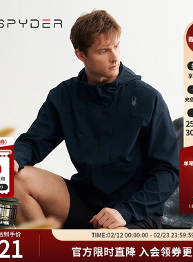 SPYDER蜘蛛春夏男子URBAN LIFE简约印花运动连帽夹克外套24CS123M