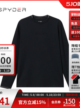 SPYDER蜘蛛春秋男SKI LIFE透气休闲圆领长袖T恤打底上衣24CS425M