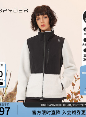 SPYDER蜘蛛秋冬女URBAN LIFE撞色显瘦拼接加绒夹克外套23CF212W