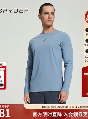 SPYDER蜘蛛春秋男MOUNTAIN LIFE休闲宽松纯色长袖圆领T恤24MS443M
