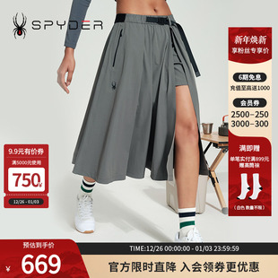 SPYDER蜘蛛春夏女URBAN 半身伞裙24CS502W LIFE休闲运动开叉中长款