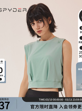 SPYDER蜘蛛春夏女356 STYLE亲肤透气运动宽松圆领无袖T恤23CS436W