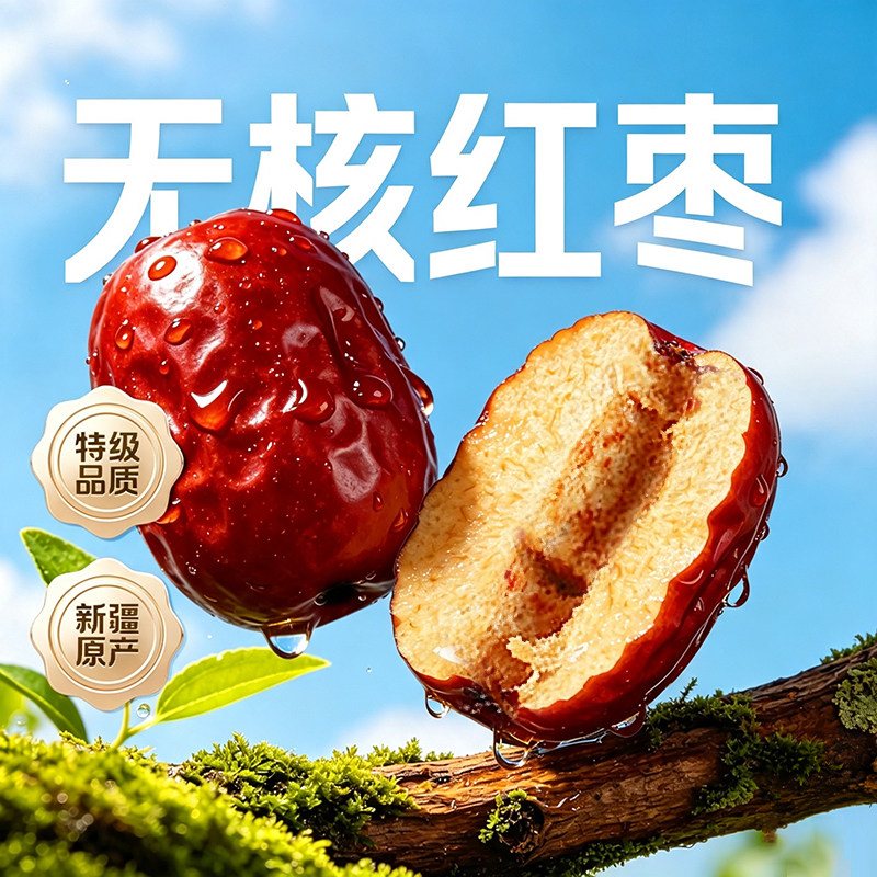 无核红枣正品去核新疆大枣官方旗舰店空心若羌灰枣泡水煮粥包粽子