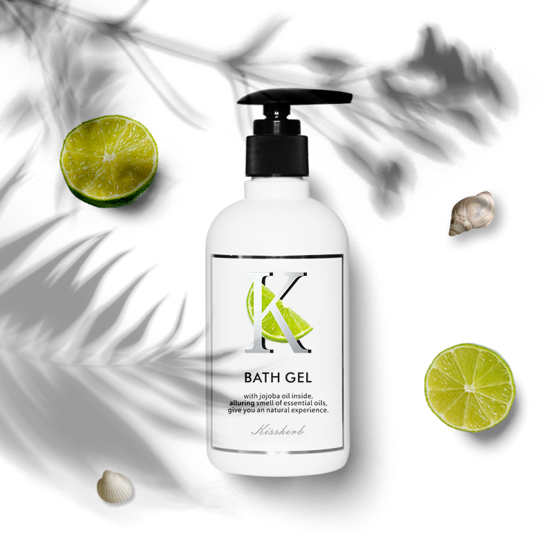 Kissherb榕森柠檬精油沐浴露液乳/无香精色素天然果酸去角质清新
